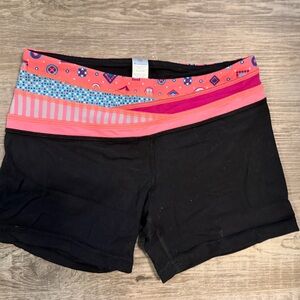 Ivivva Black Shorts with Vibrant Pink Waistband